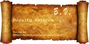 Bozsity Valéria névjegykártya